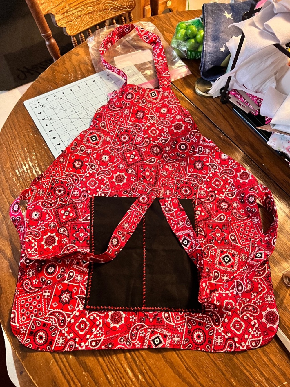 Red and Black Bandanna Apron